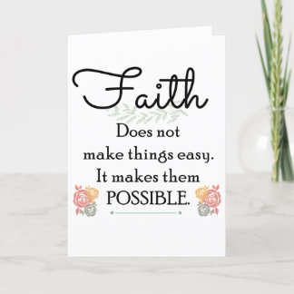 Faith does not make things easy, Christian Bible Card