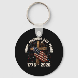 Faith Dom 250 Years Flag Christian Men Women Kid Key Ring