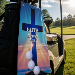 "Faith Drives Far" Golf Towel