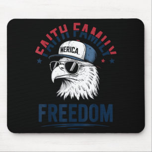 Faith Family Dom Bald Eagle Patriotic Boys America Mouse Pad
