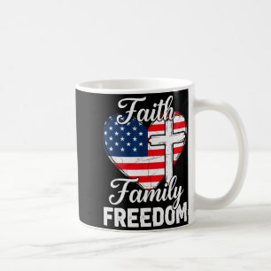 Faith Family Dom Patriotic Christian Cross Usa Hea Coffee Mug