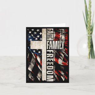 Faith Family Dom - Patriotic Christian Vintage Usa Card