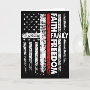 Faith Family Dom Patriotic Christian Vintage Usa F Card