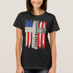 Faith Family Dom - Patriotic Christian Vintage Usa T-Shirt