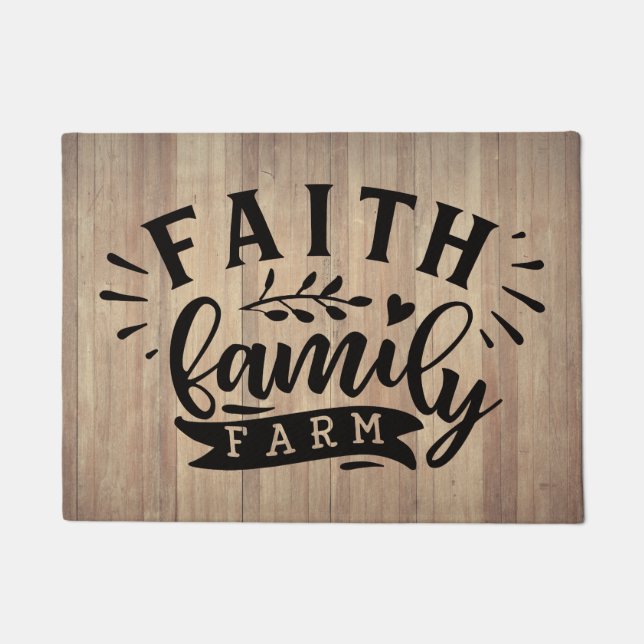 Faith Family Farm Doormat (Front)