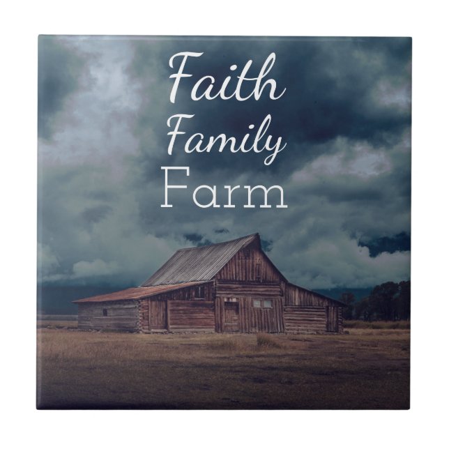 Faith Family Farm Photo Ceramic Tile (Front)
