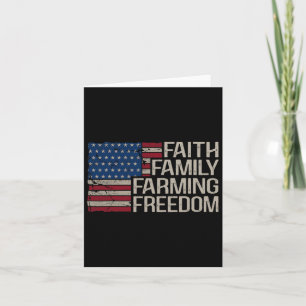 Faith Family Farming Freedom American Flag 4th Of Card