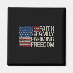 Faith Family Farming Freedom American Flag 4th Of Magnet