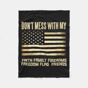 Faith Family Firearms Dom Flag Friends American Fleece Blanket