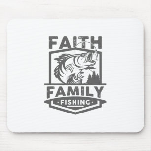 Faith Family Fishing Quotes God Worship Religion R Mouse Pad