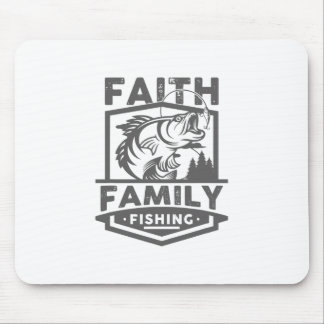 Faith Family Fishing Quotes God Worship Religion R Mouse Pad