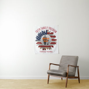 FAITH FAMILY FREEDOM 4TH OF JULY USA CUSTOMIZED TAPESTRY