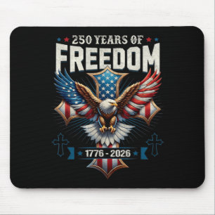 Faith Family Freedom American Flag Cross Patriotic Mouse Pad