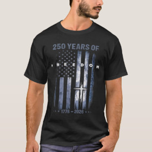 Faith Family Freedom American Flag Cross Patriotic T-Shirt