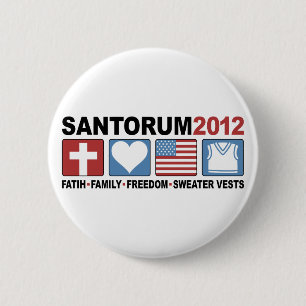 Faith, Family, Freedom and Sweater Vests 6 Cm Round Badge