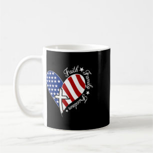 Faith Family Freedom Heart Christian American 4th Coffee Mug