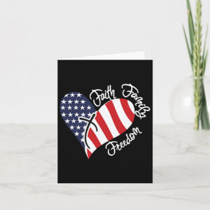 Faith Family Freedom Heart Christian Patriotic 4th Card
