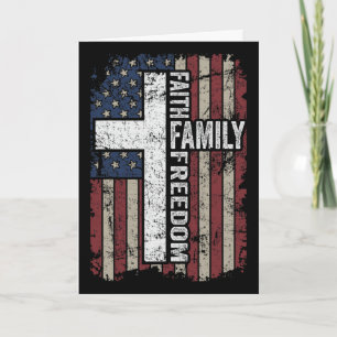 Faith Family Freedom - Patriotic Christian Vintage Card