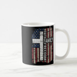 Faith Family Freedom - Patriotic Christian Vintage Coffee Mug