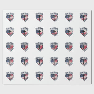 Faith Family Freedom Patriotic Cross Heart Shirt D Wrapping Paper