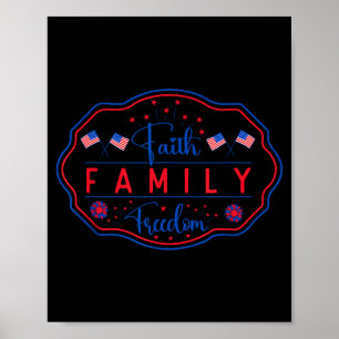 Faith family freedom patriotic god bless poster