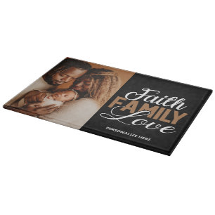 Faith Family Love Personalised Cutting Board
