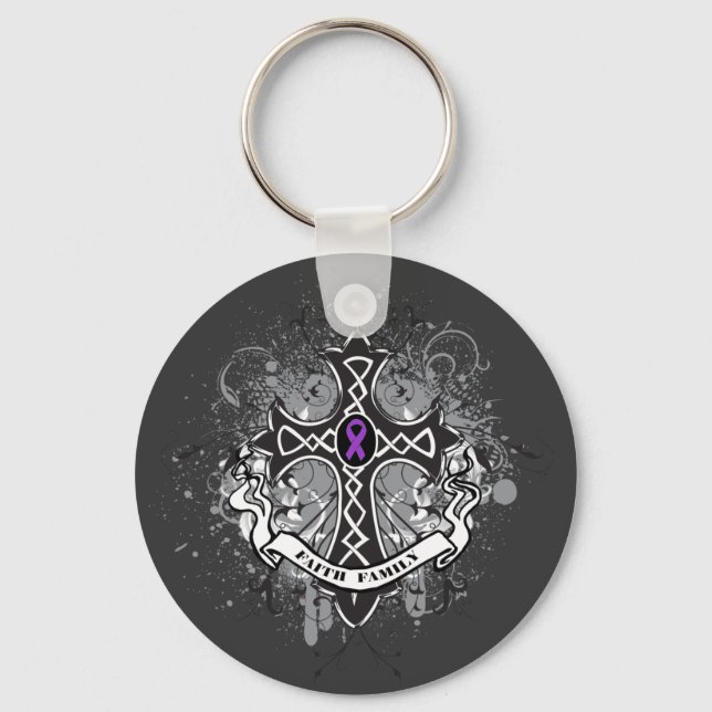 Faith Family Prayer Cross - Crohn's Disease Key Ring (Front)