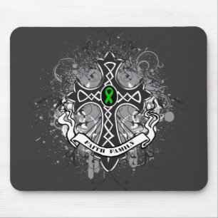 Faith Family Prayer Cross (Green) - Kidney Cancer Mouse Pad