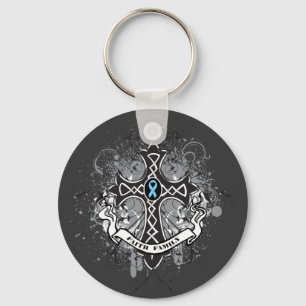 Faith Family Prayer Cross - Prostate Cancer Key Ring