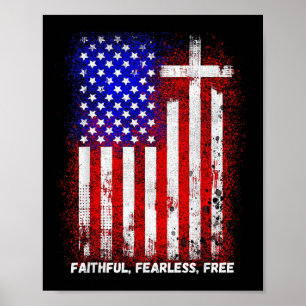 Faith Fear Christian Cross Jesus Christ Men Women  Poster