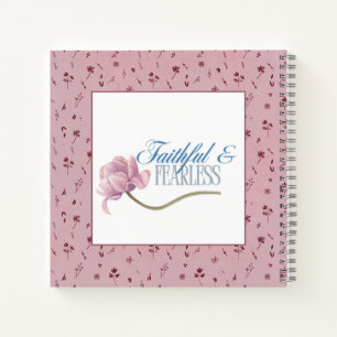 Faith & Fearless Typography Design Throw Pillow Notebook