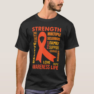 Faith Fight Love Ms Warrior Multiple Sclerosis Awa T-Shirt