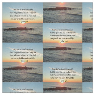 FAITH FILLED JOHN 3:16 SUNRISE PHOTO FABRIC