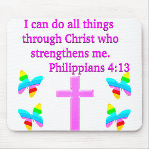 FAITH FILLED PHILIPPIANS 4:13 DESIGN MOUSE PAD