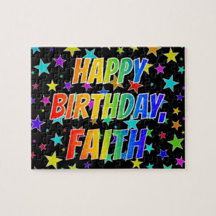 "FAITH" First Name, Fun "HAPPY BIRTHDAY" Jigsaw Puzzle