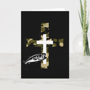 Faith Fishing Hunting Camo Cross With Hook B Chris Card