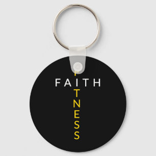Faith Fitness Cross Key Ring