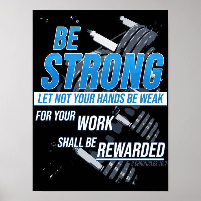 Faith Fitness Motivation: Be Strong Christian Poster (Front)