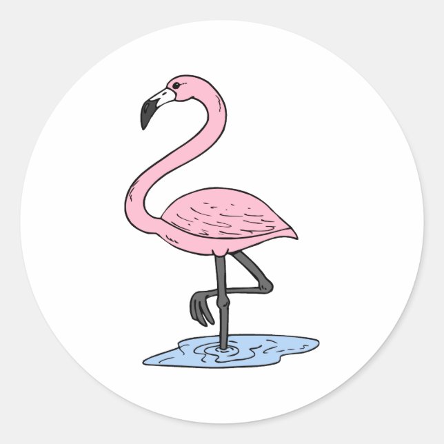 Faith Flamingo Classic Round Sticker (Front)