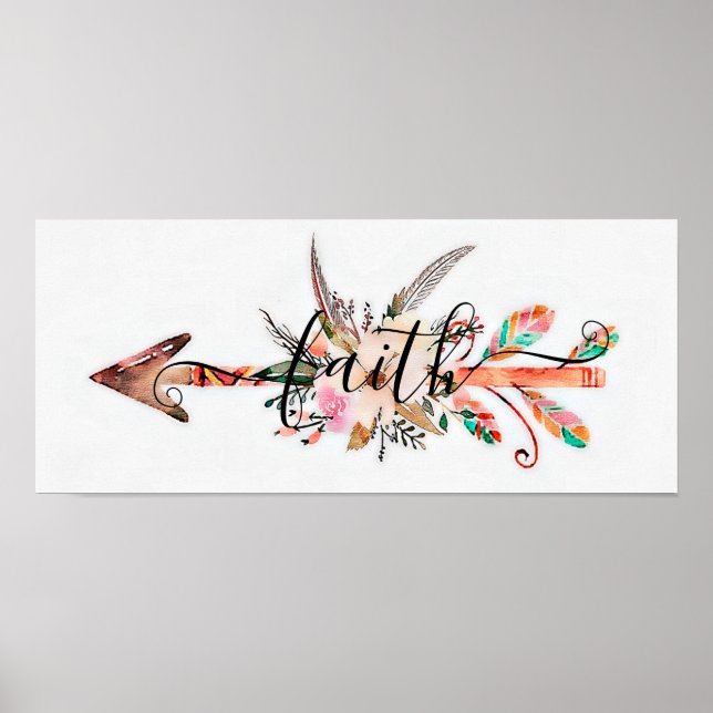 Faith floral arrow poster (Front)