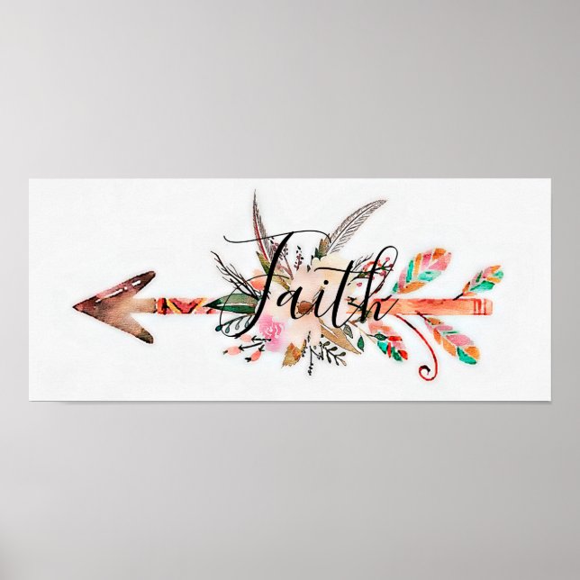 Faith floral arrow poster (Front)