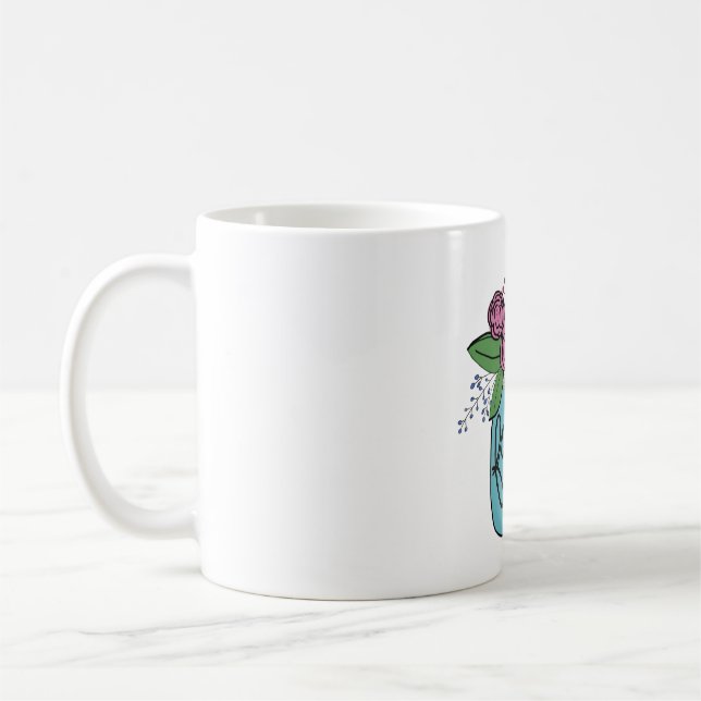 Faith Floral Jug Coffee Mug (Left)