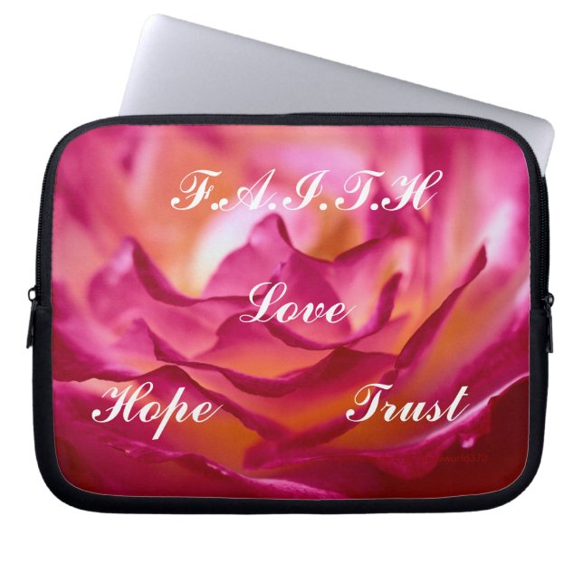 Faith Floweal Rose Laptop Sleeve (Front)