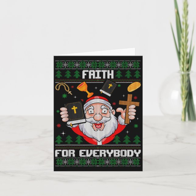Faith For Everybody Santa Ugly Christmas Christian Card (Front)