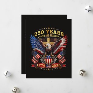Faith Freedom 250 Years 1776 2026 Patriotic Eagle Holiday Card