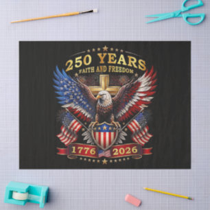 Faith Freedom 250 Years 1776 2026 Patriotic Eagle Tissue Paper