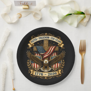 Faith Freedom 250 Years 250th Anniversary Paper Plate