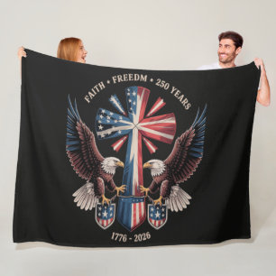 Faith Freedom 250 Years 250th Anniversary USA Fleece Blanket