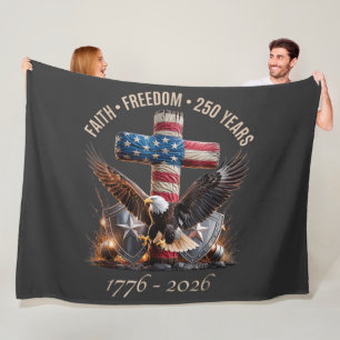 Faith Freedom 250 Years Fleece Blanket