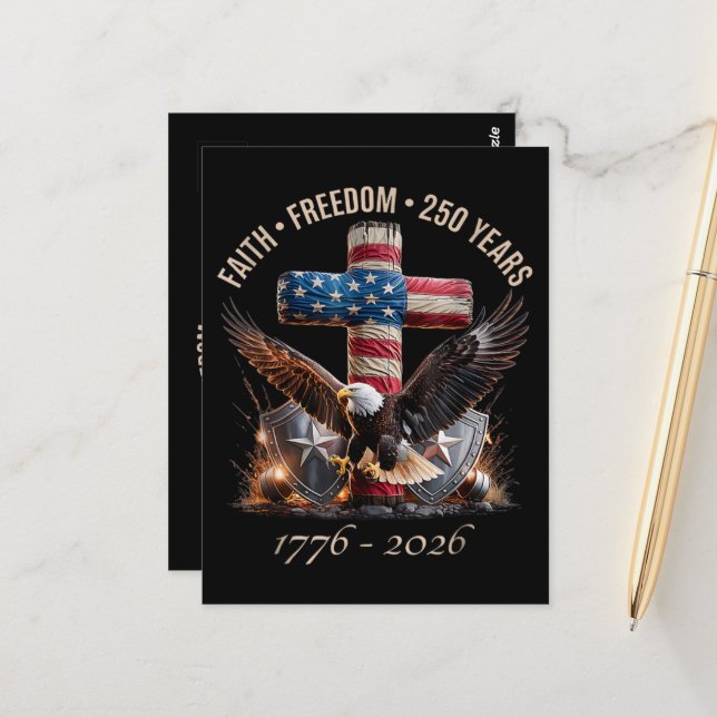 Faith Freedom 250 Years Postcard (Front/Back In Situ)